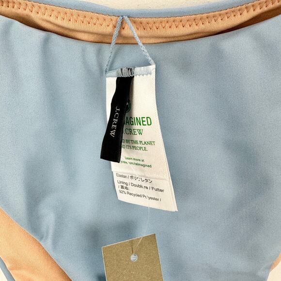 J.Crew Curved Waist Cheeky Bikini Bottom Beach Swim Minimalist Blue Large NWT - Picture 9 of 13